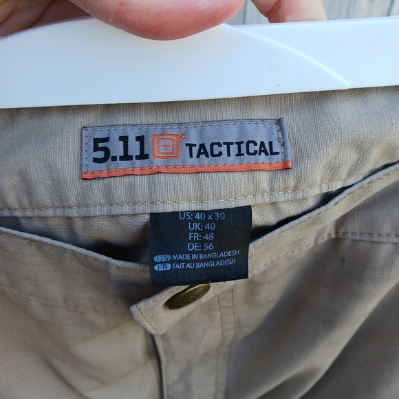 5.11 Tactical Taclite Pro Ripstop Cargo Pants Mens 40x30 Khaki Workwear - Picture 6 of 7